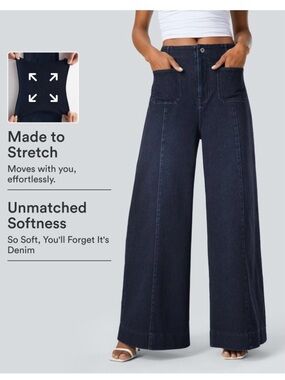 High-Waist black wide-Leg Trousers